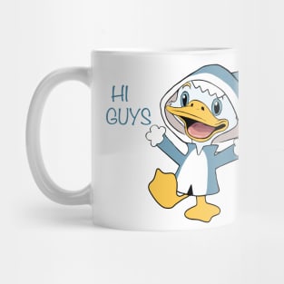 cute duck on shark mat Mug